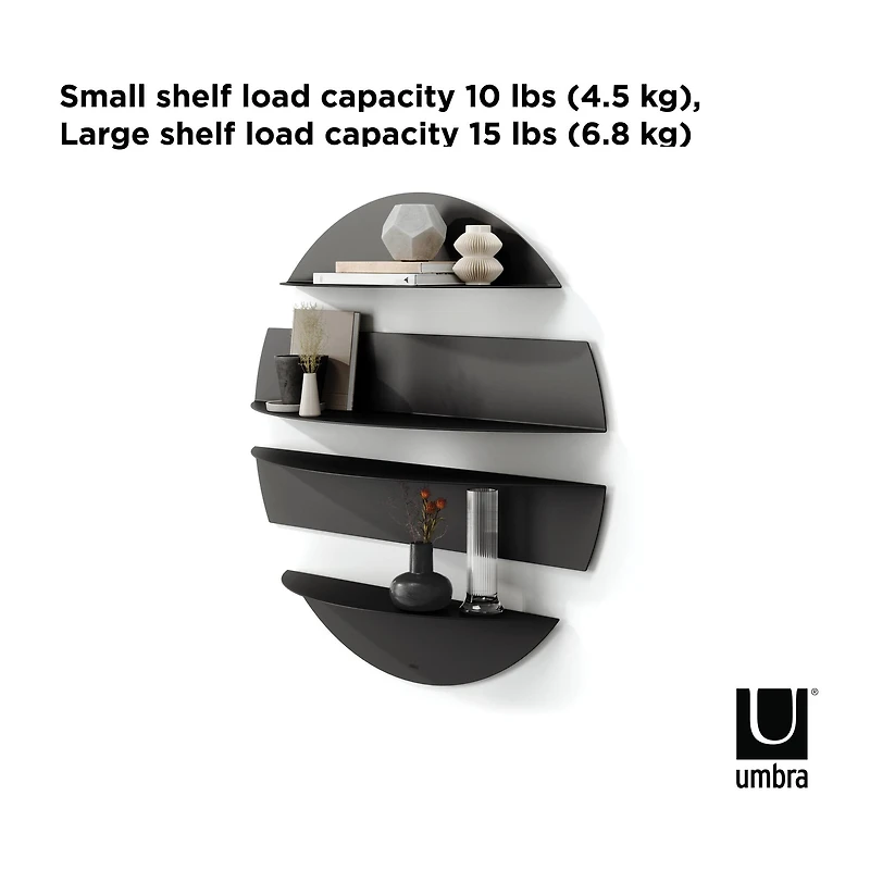 Umbra Black Solis 4 Piece Wall Shelves