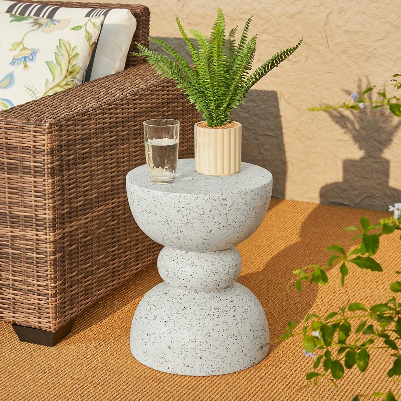 Glitzhome® 17.25" Terrazzo Garden Accent Stool