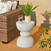 Glitzhome® 17.25" Terrazzo Garden Accent Stool