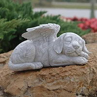 Design Toscano 10" Antique Stone Dog Memorial Angel Statue