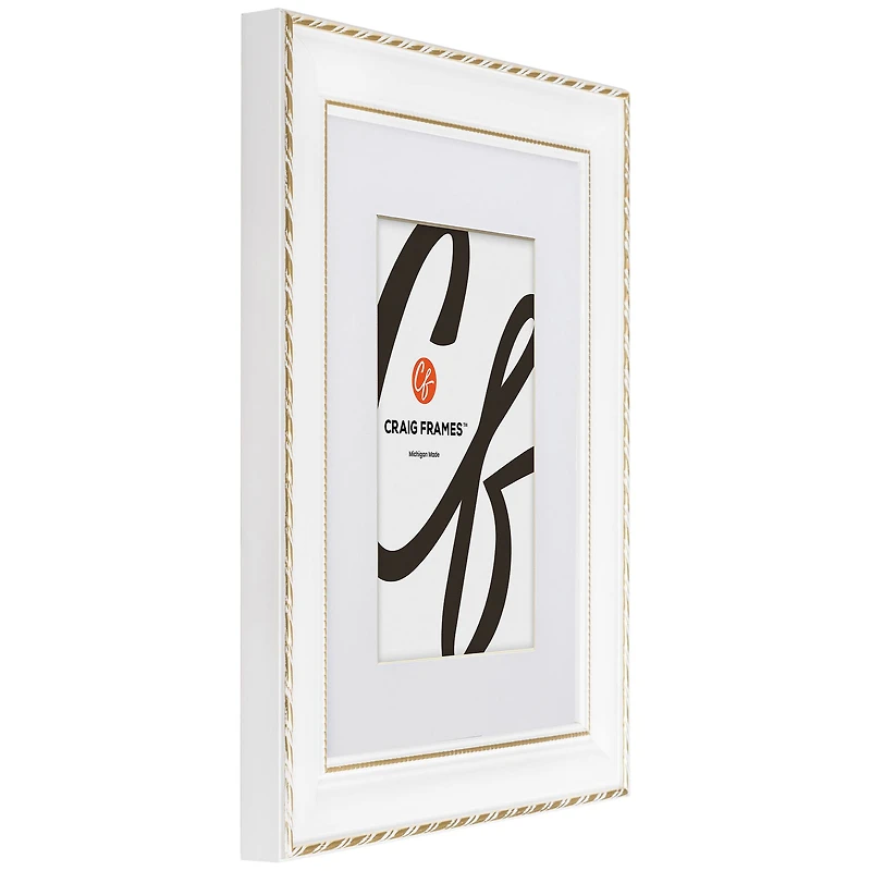 4 Pack Craig Frames Victoria White & Gold Picture Frame with Mat