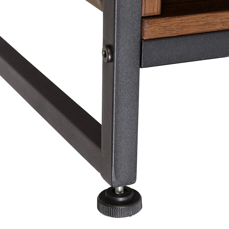 Honey Can Do Black & Walnut Multi-Purpose Kitchen Bakers Rack With Wine Storage