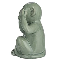 Hello Honey® Green Hear No Evil Stoneware Monkey Décor Accent Set