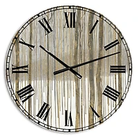 Designart 'Forest In Winter Gold Lodge Wall Clock