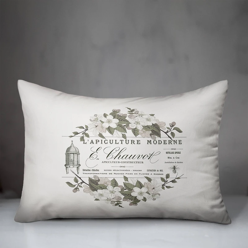 French Beekeeper Floral 14" x 20" Throw Pillow