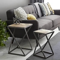 Brown Wood Modern Accent Table Set