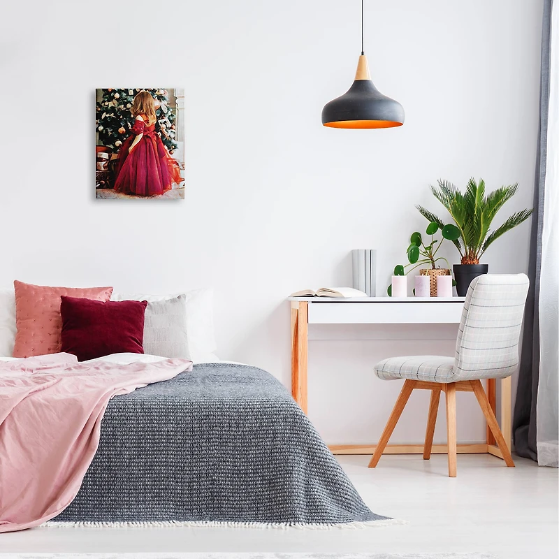 Stupell Industries Child On Christmas Day Gifts Canvas Wall Art