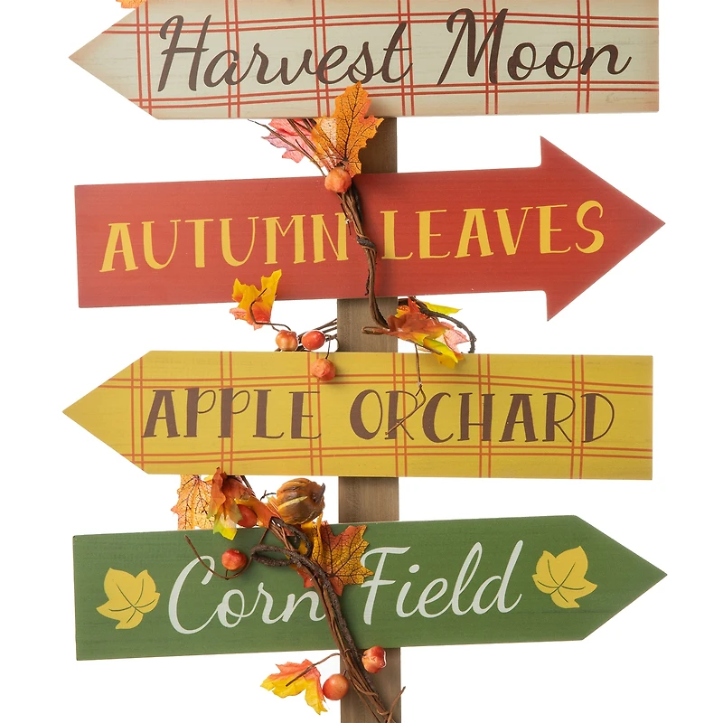 Glitzhome® 42.5" Fall Wooden Pumpkin Patch Porch Sign
