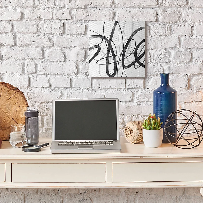 Stupell Industries Abstract Fluid Brush Strokes Distressed Pattern Wall Art