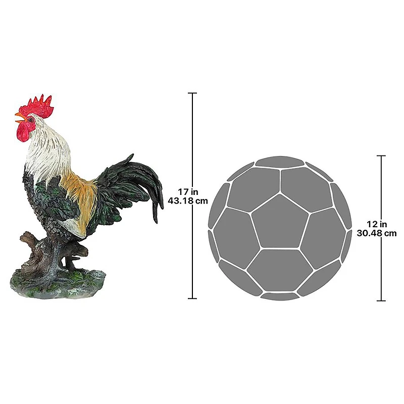 Design Toscano 17" Cock-A-Doodle-Do Rooster Statue