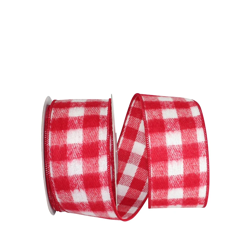 JAM Paper 2.5" x 10yd. Flannel Wired Gingham Check Ribbon