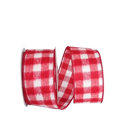 JAM Paper 2.5" x 10yd. Flannel Wired Gingham Check Ribbon