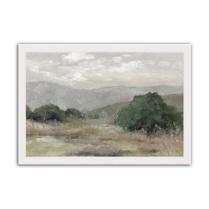 Textural Muted Landscape 20" x 30" White Framed Print Under Plexiglass
