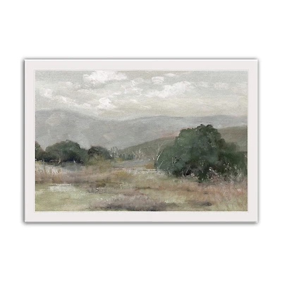 Textural Muted Landscape 20" x 30" White Framed Print Under Plexiglass