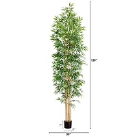 10ft. Green Artificial Bamboo Tree with Real Bamboo Trunks