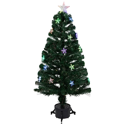 3ft. Pre-Lit Fiber Optic Artificial Christmas Tree with Stars