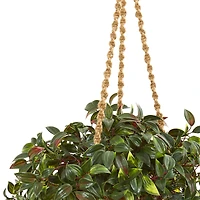 2.5ft. UV Resistant Mini Melon Artificial Plant in Hanging Basket