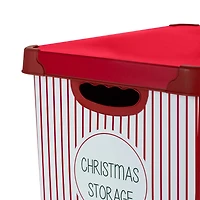 Simplify 15.4" Christmas 60 Ornament Storage Tote Bin with Straps