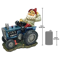 Design Toscano 14" Plowing Pete on His Tractor Garden Gnome Statue