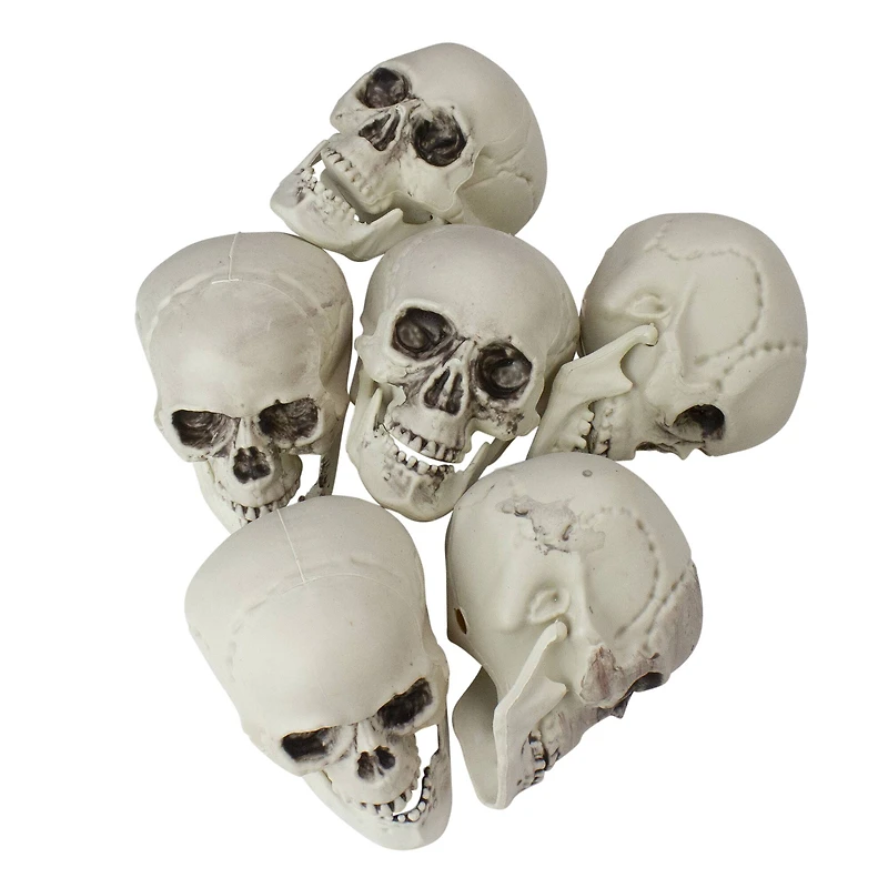 3.5'' Skull Head Halloween Decorations, 6ct.