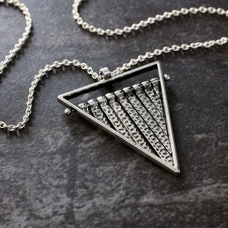 Rhodium Triangle Fringe Pendant by Bead Landing™
