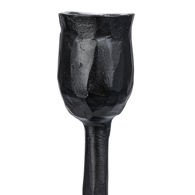 Hello Honey® 24" Tall Black Hand-Forged Metal Taper Holder