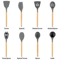 MegaChef Silicone & Wood Cooking Utensils Set