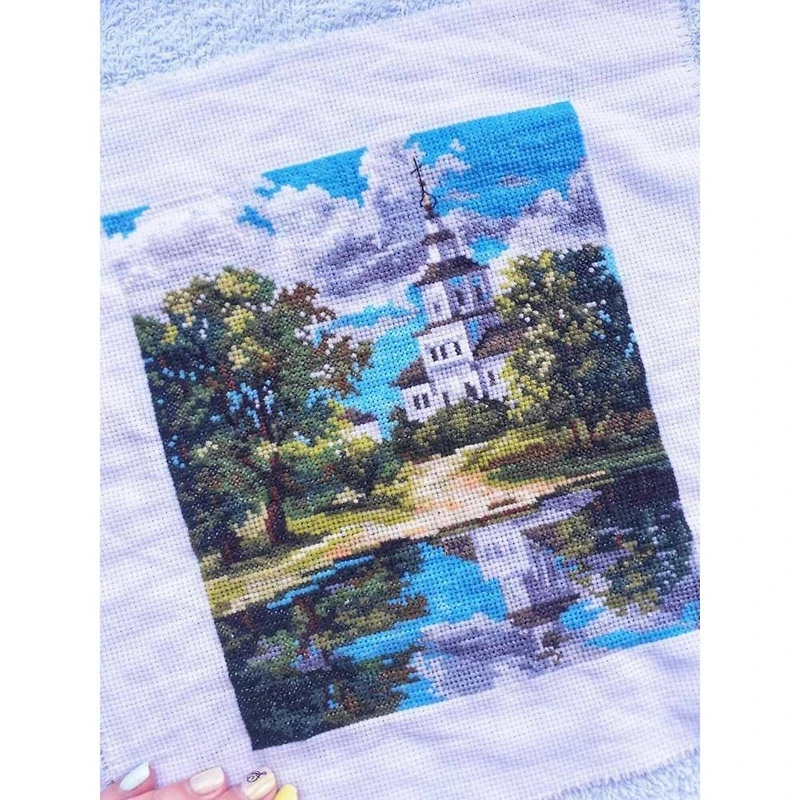 Alisa The Church Near The Pond Cross Stitch Kit