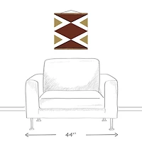Mud Cloth Triangles 16" x 16" Teak Hanging Canvas