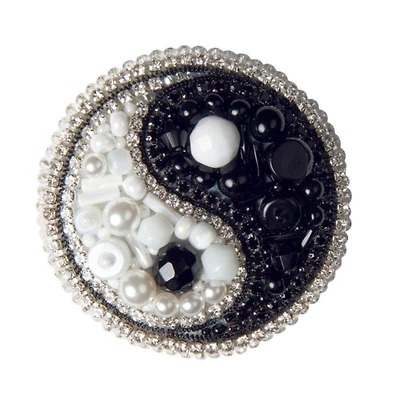 Crystal Art Yin Yang Beadwork Brooch Kit