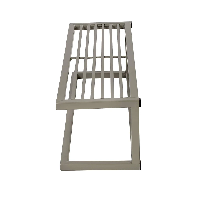 Honey Can Do Steel Bathroom Slatted Shelf with Towel Bar