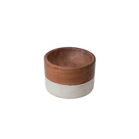 Hello Honey® 2" White & Natural Marble & Acacia Wood Pinch Pot