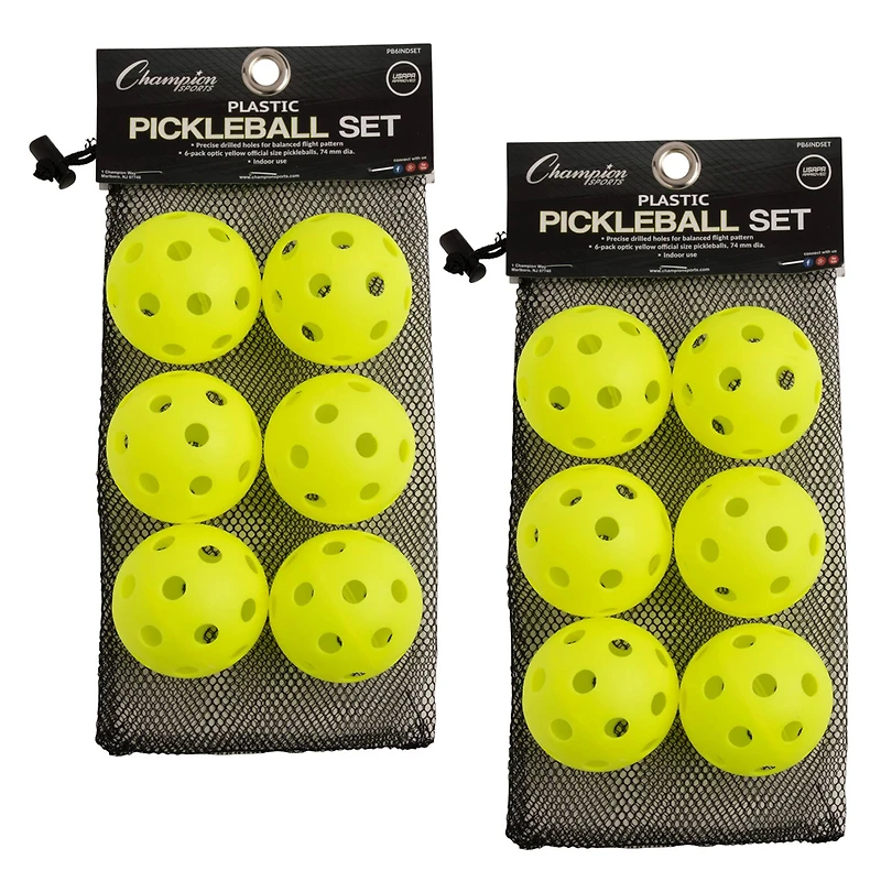 Champion Sports Recreational Indoor Pickleballs, 2 Sets