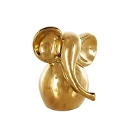 10" Ceramic Glossy Elephant Decorative Sculpture