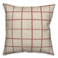 Cream & Red Check Throw Pillow