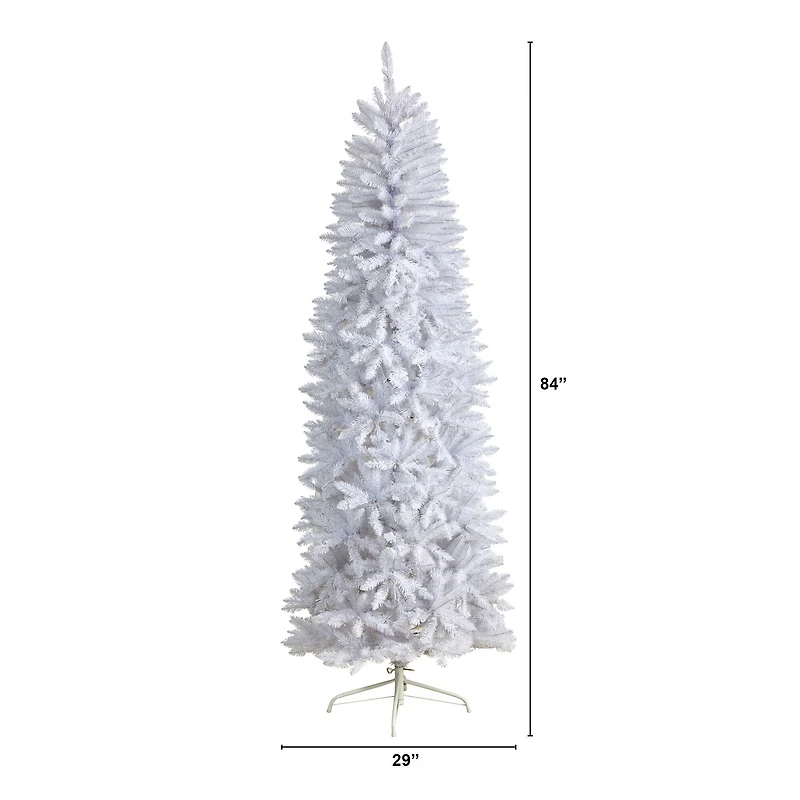 7ft. Unlit Slim White Artificial Christmas Tree
