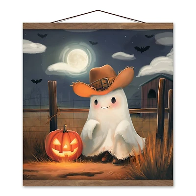 Cowboo Farm 16" x 16" Teak Hanging Canvas
