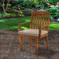 Eucalyptus Grandis Wood Dining Armchair with Beige Cushion