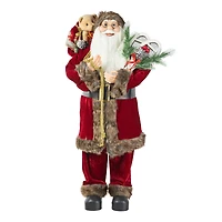 7.5ft. Pre-Lit Flocked Pencil Spruce Christmas Tree Kit with Ornaments, Tree Skirt & Santa Figurine