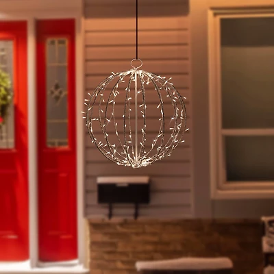 30" LED Lighted 3D Christmas Hanging Ball Decoration