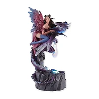 Light Up Dark Fairy and Dragon Figurine 4.5" x 4" x 7.75