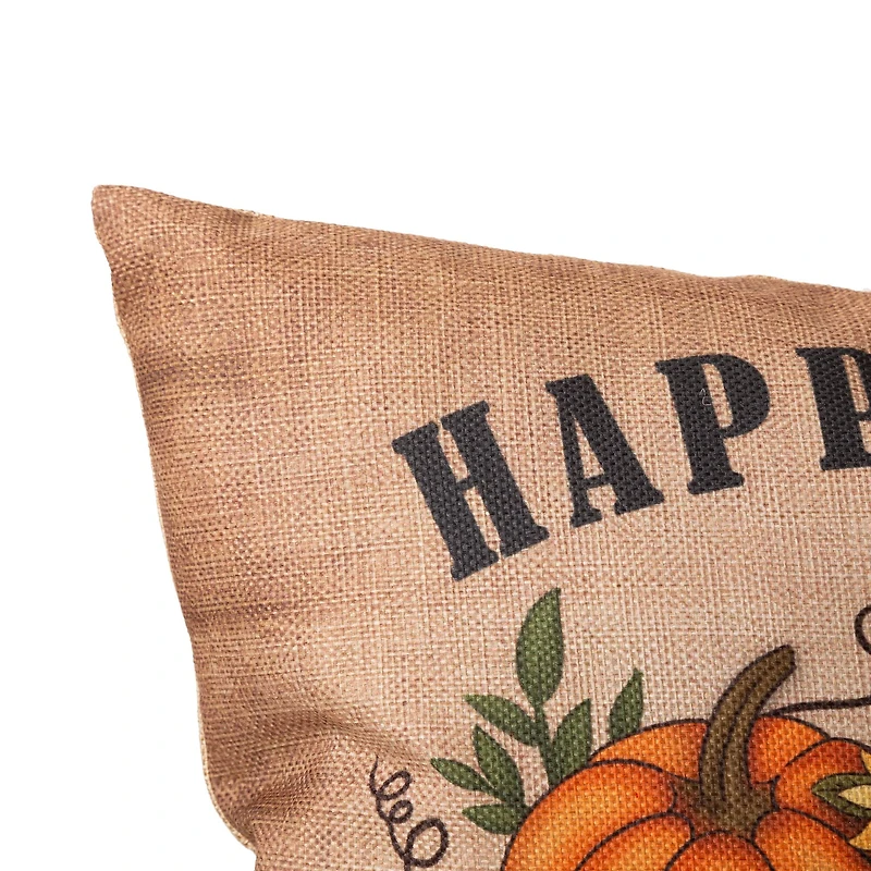 Glitzhome® Faux Burlap Fall Pumpkin Pillow