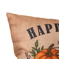 Glitzhome® Faux Burlap Fall Pumpkin Pillow