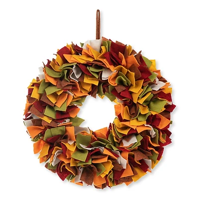 Glitzhome® 19.25" Fall Multicolor Felt Wreath