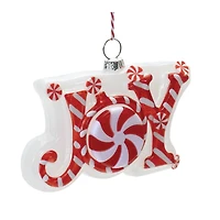 Peppermint Joy & Noel Glass Ornament Set