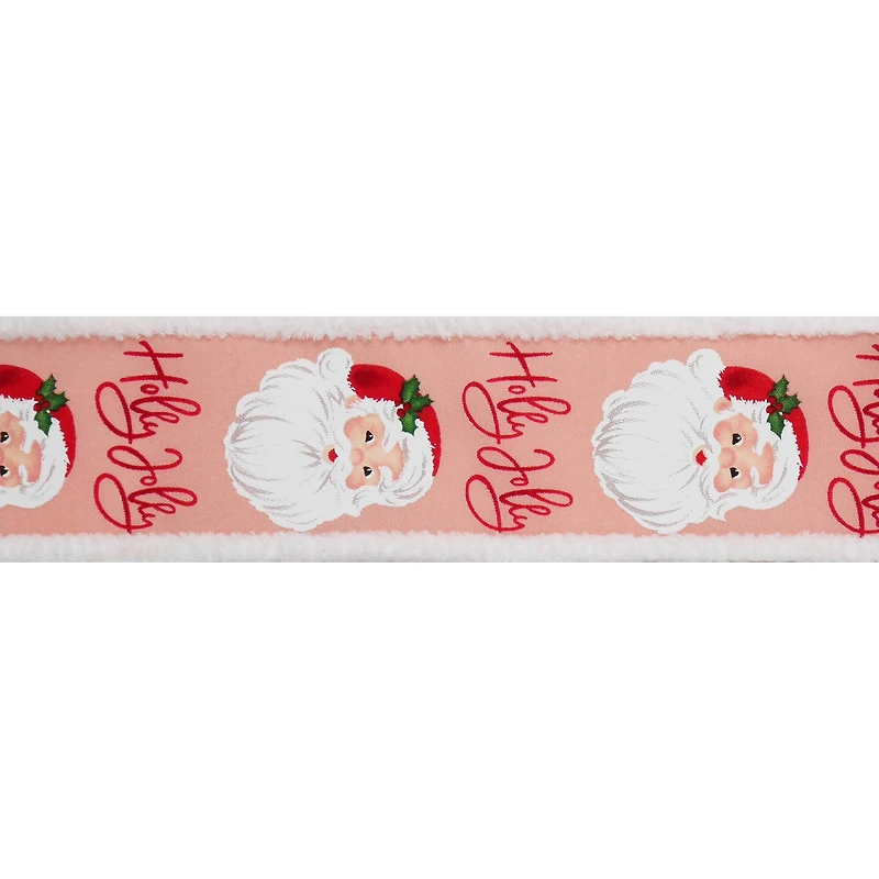 2.5" x 15ft. Holly Jolly Santa Wired Taffeta Ribbon by Celebrate It®