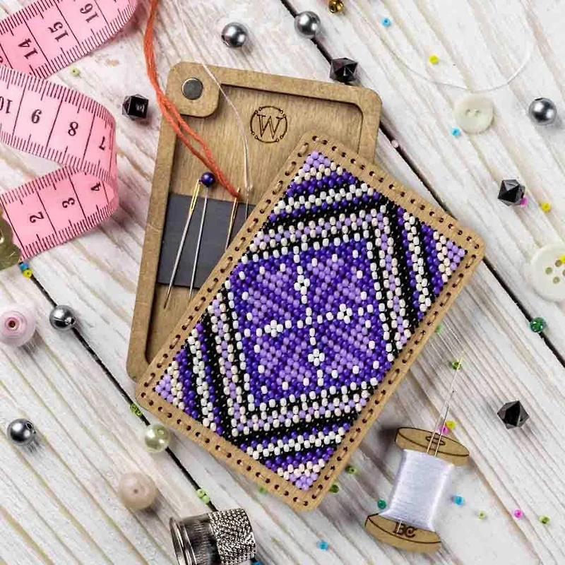 Wonderland Crafts Purple Bead Embroidery Needle Box Kit