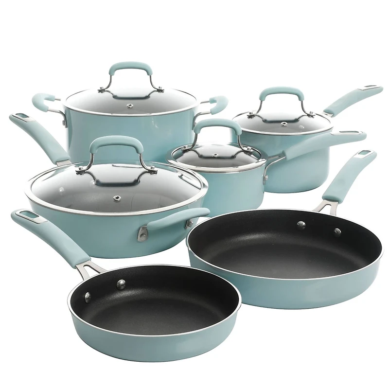 Kenmore® Elite Andover 10-Piece Glacier Blue Nonstick Aluminum Cookware Set