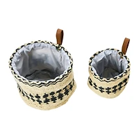 Hello Honey® Black & Woven Jute Basket with Liner Set