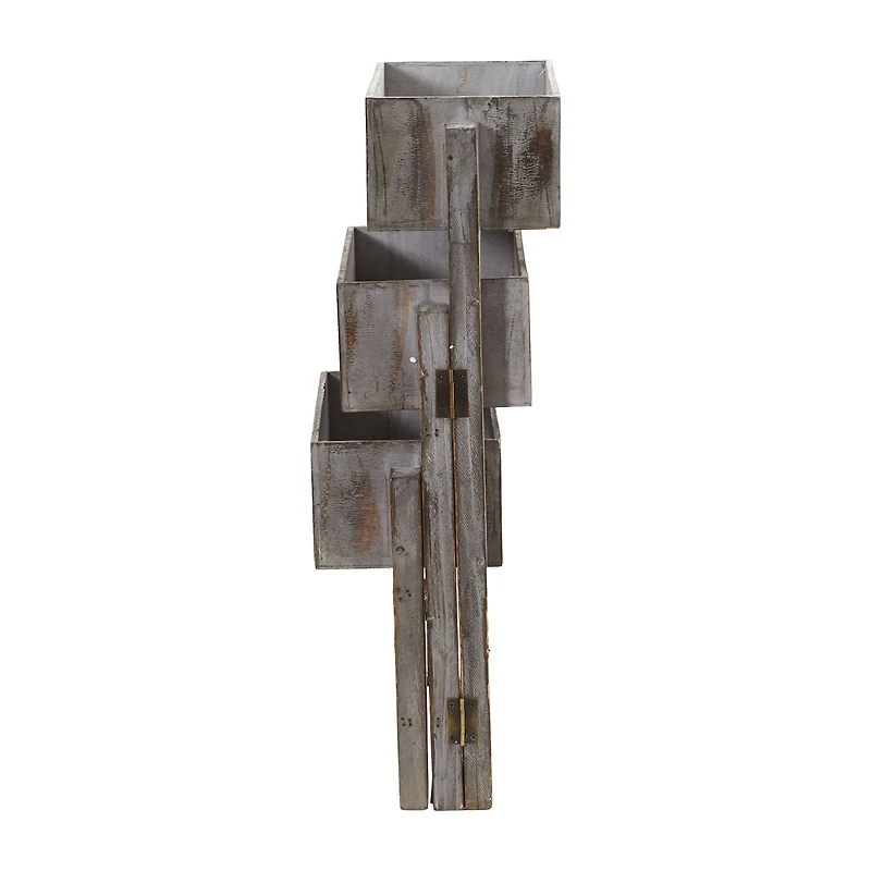 3.5ft. Gray Washed Expandable Decorative Planter